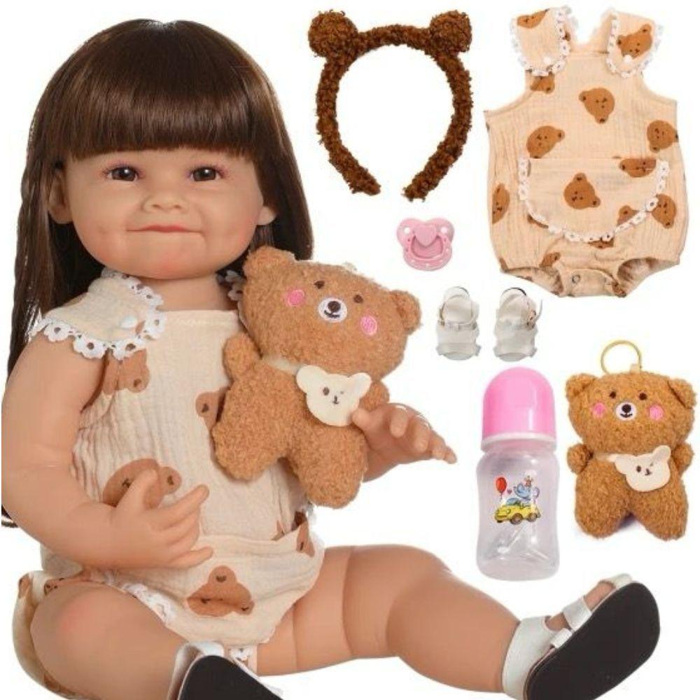 Bebê Reborn Menina Olhos Abertos Artesanal Corpo Todo De Silicone De Vinil - 2