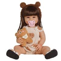 Bebê Reborn Menina Olhos Abertos Artesanal Corpo Todo De Silicone De Vinil - 1