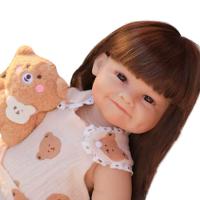 Bebê Reborn Menina Olhos Abertos Artesanal Corpo Todo De Silicone De Vinil - 3