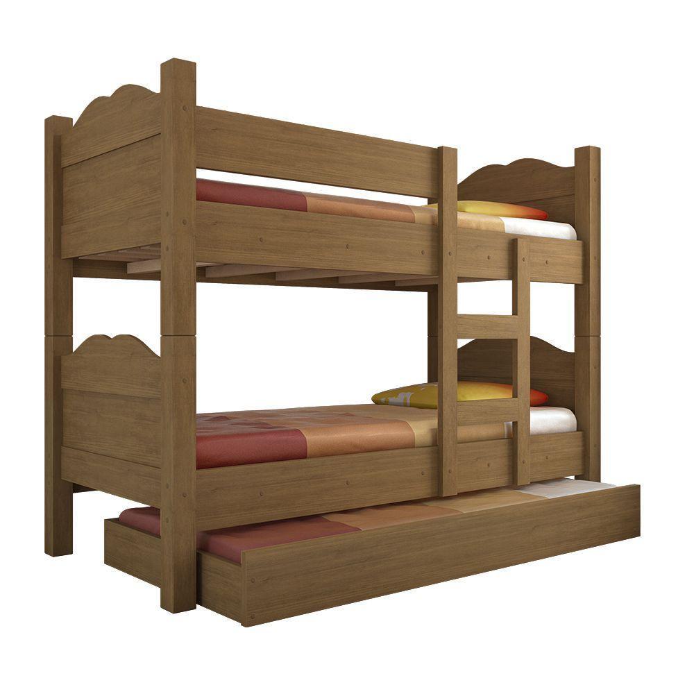 Beliche Madrid Grades De Proteção E Cama Removível - Amêndoa Com 2 Colchões - 3