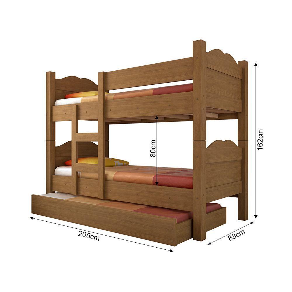 Beliche Madrid Grades De Proteção E Cama Removível - Amêndoa Com 2 Colchões - 5