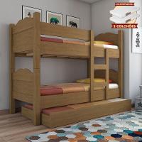 Beliche Madrid Grades De Proteção E Cama Removível - Amêndoa Com 2 Colchões - 1