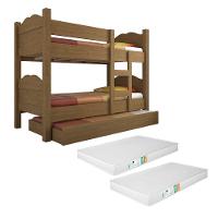 Beliche Madrid Grades De Proteção E Cama Removível - Amêndoa Com 2 Colchões