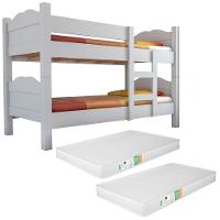 Beliche Multifuncional Que Vira 2 Camas Madrid Com Grades De Proteção Branco 2 Colchoes