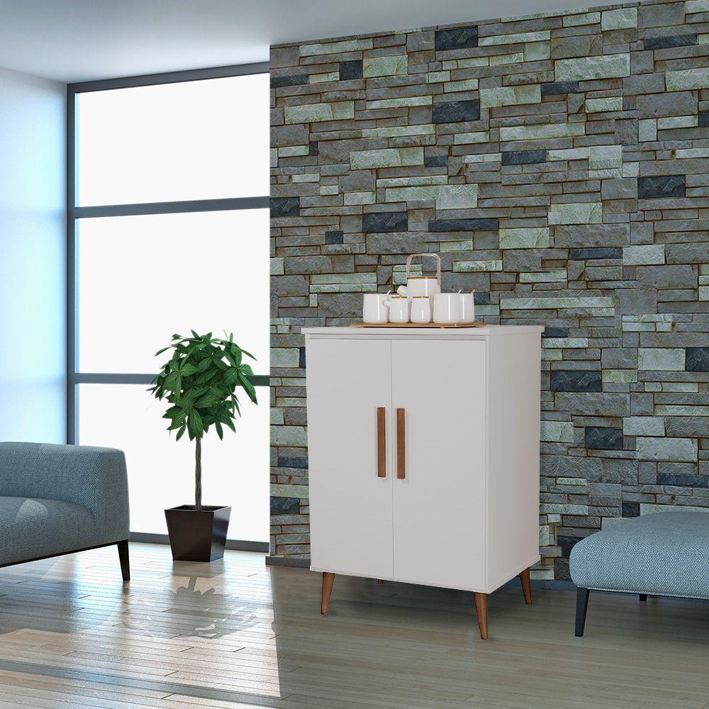 Balcão Aparador Cantinho Do Café Bogotá Com 2 Portas Branco - 1