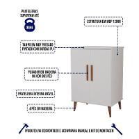 Balcão Aparador Cantinho Do Café Bogotá Com 2 Portas Branco - 2