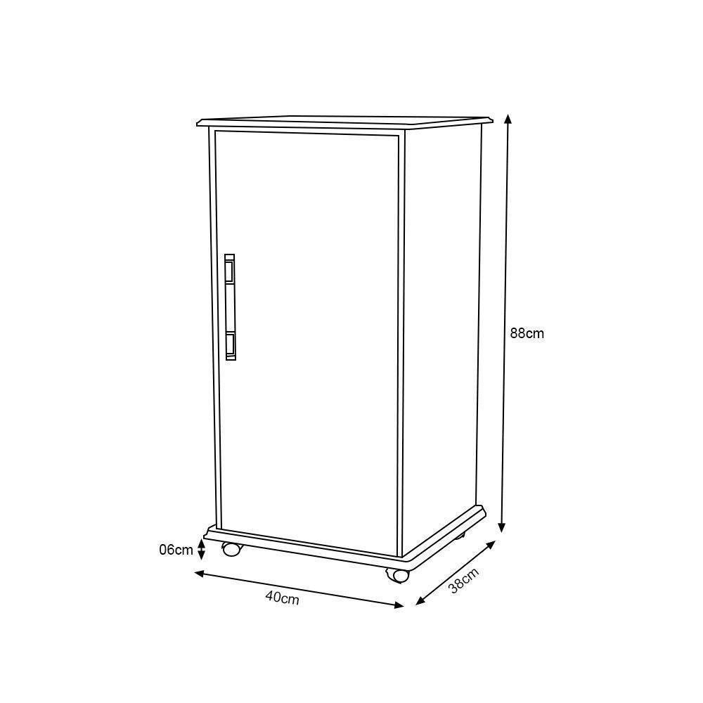 Balcão Aparador Multiuso Vitória Com Rodízios Freijó - 1