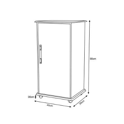 Balcão Aparador Multiuso Vitória Com Rodízios Freijó