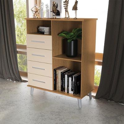 Balcão Aparador Multiuso ômega Com 4 Gavetas Freijó