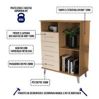 Balcão Aparador Multiuso ômega Com 4 Gavetas Freijó - 3