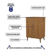 Balcão Aparador Cantinho Do Café Bogotá Com 2 Portas Freijó - 2