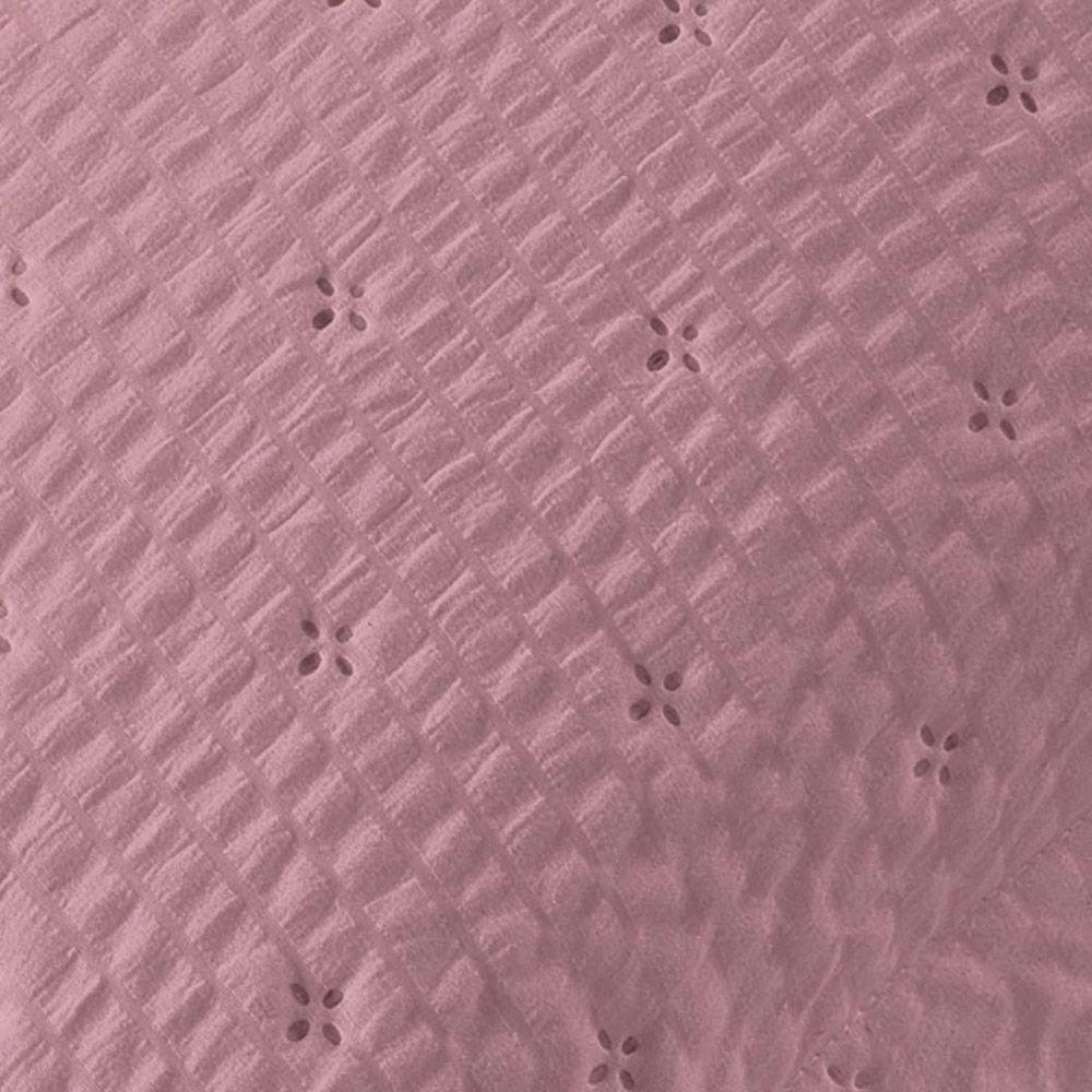 Kit Cobre Leito Colcha Casa Scarpa Anabela Queen Dupla Face Texturizado Percal 300 Fios 3 Peças - Roxo Malva - 4