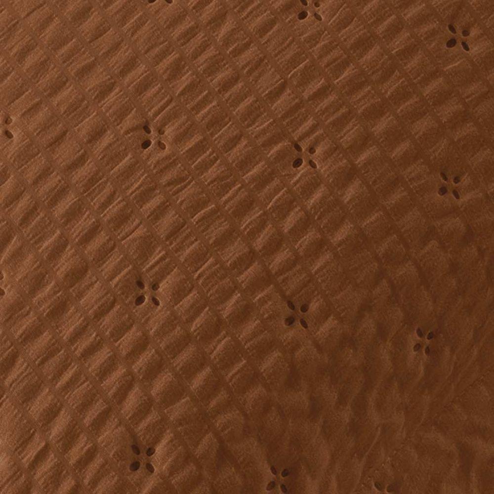 Kit Cobre Leito Colcha Casa Scarpa Anabela Queen Dupla Face Texturizado Percal 300 Fios 3 Peças - Castor - 4