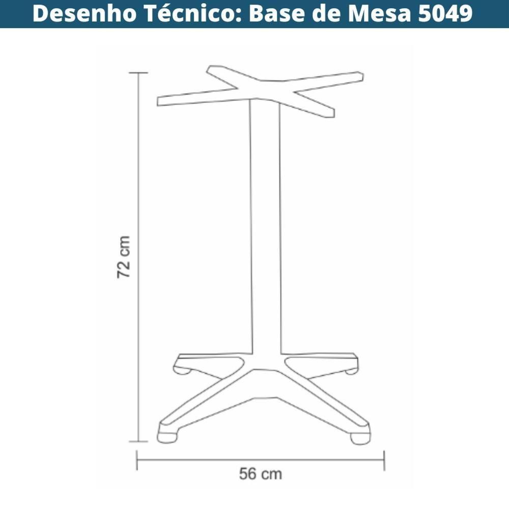 Base De Mesa Em X 5049 ômega Rivatti 72 Cm (altura) Ferro Fundido C- Pintura à Pó Preto Base Estrela - 2