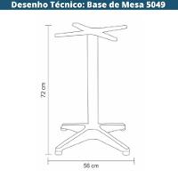 Base De Mesa Em X 5049 ômega Rivatti 72 Cm (altura) Ferro Fundido C- Pintura à Pó Preto Base Estrela - 2