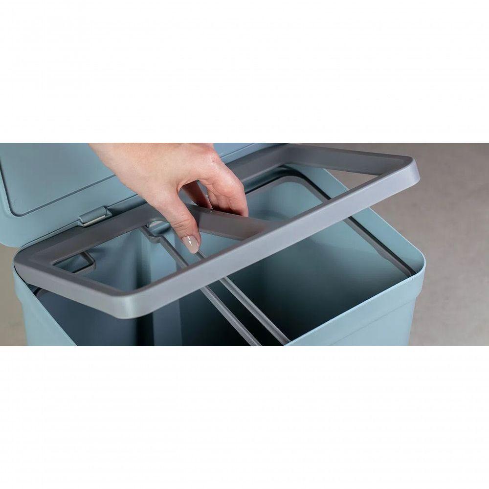 Lixeira Pedal 20 Litros Duplo Compartimento Chumbo Preto Trium Ou Lx4250 - 6