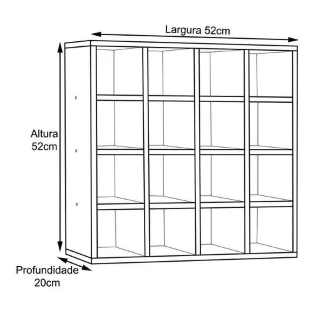 Suporte Porta Toalha Luiza Com 16 Nichos Toalheiro Multiuso branco - 3