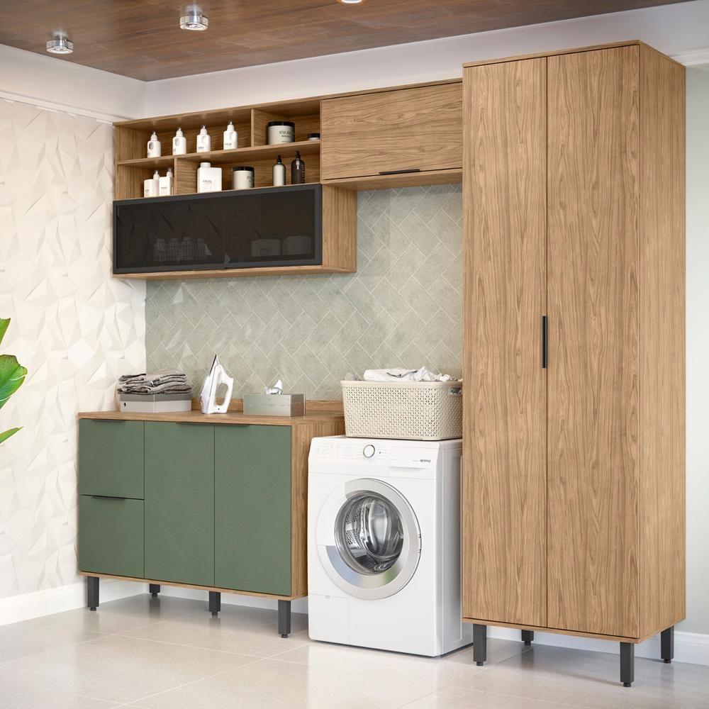 Armarios Lavanderia 4 Modulos Mdf 270 Cm Tosc Freijo Jade Mxm - 2