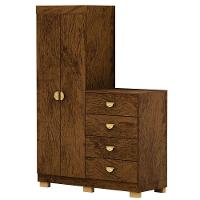 Cômoda Guarda-roupa Com 4 Gavetas E 5 Prateleiras Cristine Imbuia - 1