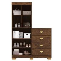 Cômoda Guarda-roupa Com 4 Gavetas E 5 Prateleiras Cristine Imbuia - 2