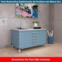 Mapoteca 5 Gavetas Pandin 120 Cm (larg) Inmetro Tampo Mdp Cinza Estrutura E Gavetas Em Aço Vermelho - 6