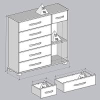 Comoda 5 Gavetas 1 Porta Madeira Maciça 125 Cm 2251 Freijo Milani Store - 5