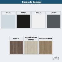 Mapoteca 5 Gavetas Pandin 120 Cm (larg) Inmetro Tampo Mdp Branco Estrutura Aço Cinza Gaveta Laranja - 5