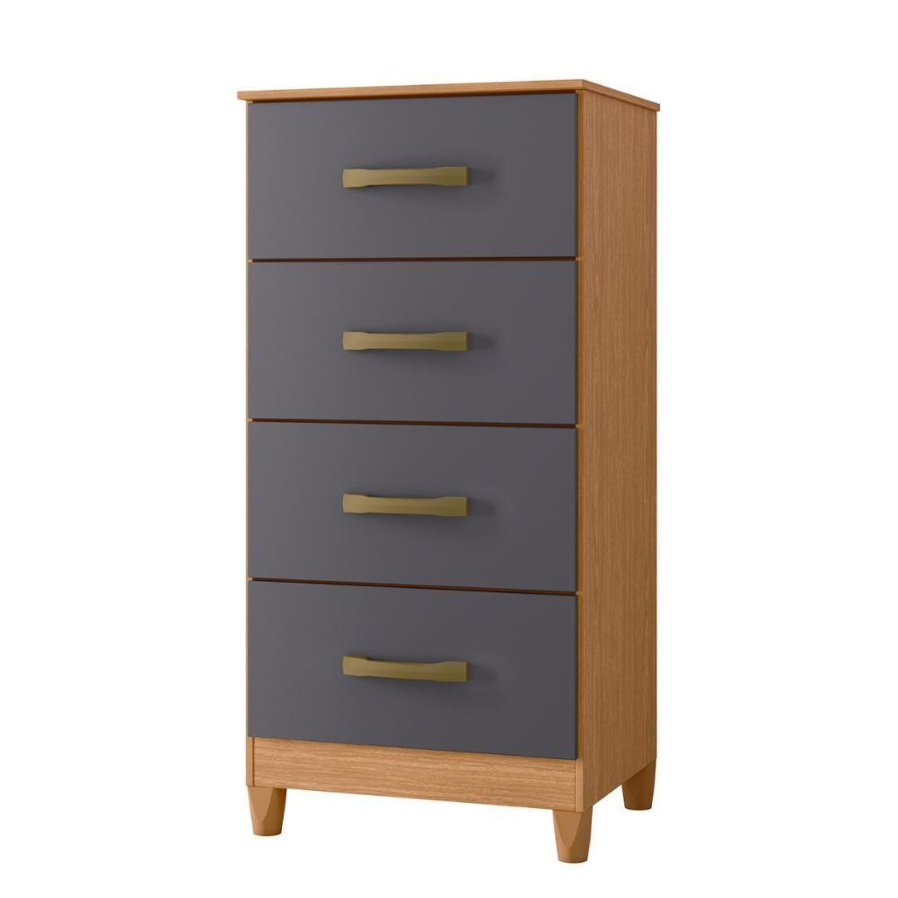 Comoda Siria 4 Gavetas Freijó Titanium - 2