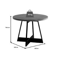 Conjunto Mesa De Cozinha átria 1594 Aço Com Tampo Madeirado 100cm E 4 Cadeiras 1736 Preto Nogal Preto Preto Carraro - 7
