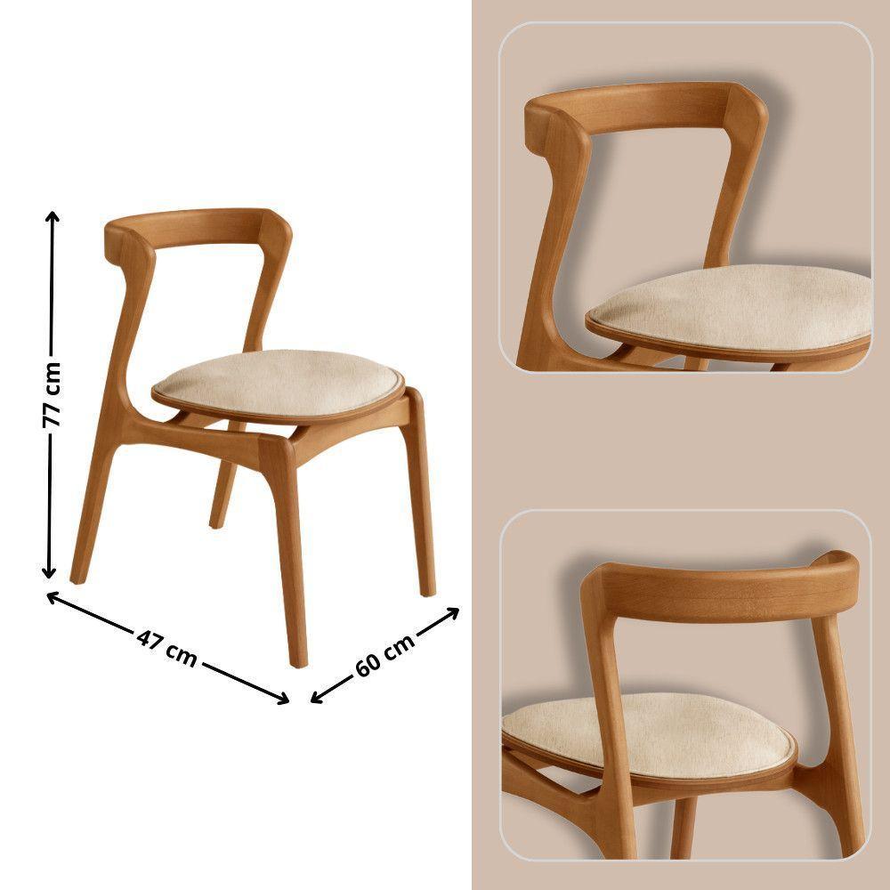 Mesa De Jantar Soláris 220cm Madeira Tampo Laminado Orgânico Linho Off/Imbuia Nat. - 3