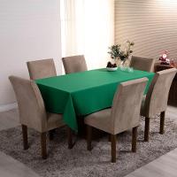 Toalha De Mesa Basic Lisa Oxford Decoração 2,50m X 1,40m Para 8 Lugares Verde 100% Poliéster - 2