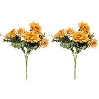 Jogo Buquê Mini Rosas Pêssego 5 Flores 2 Un - 1