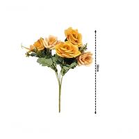 Jogo Buquê Mini Rosas Pêssego 5 Flores 2 Un