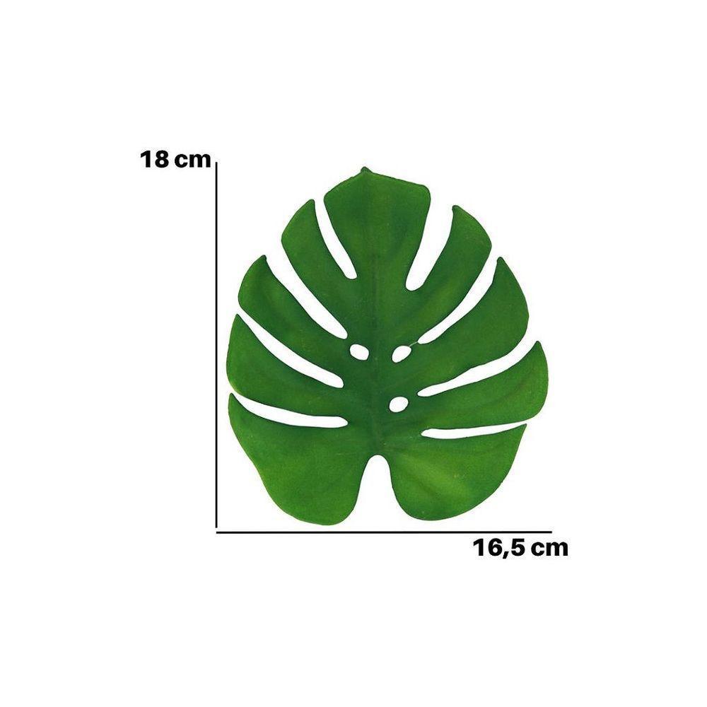 Folha Costela De Adão Verde Artificial Látex Premium 19cm - Mc Flores - 3