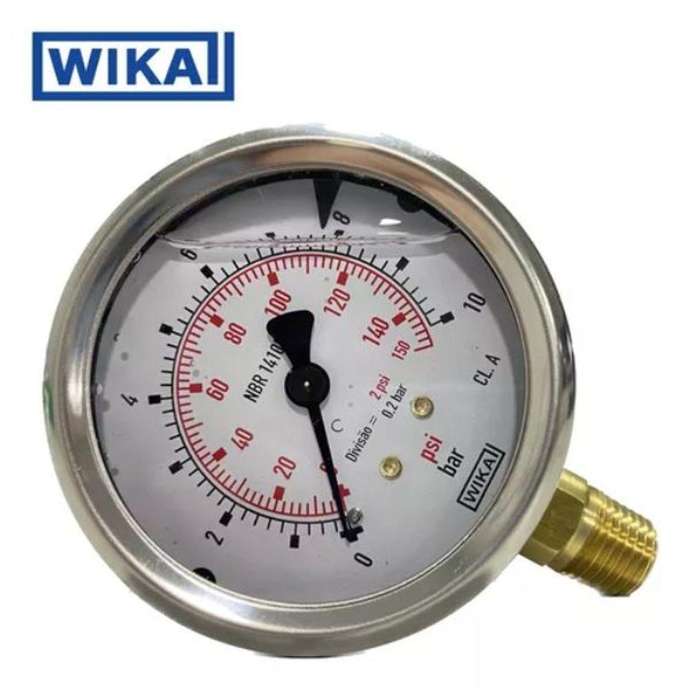 Manômetro De Pressão Com Glicerina 0 A 17 Bar Wika Medidor - 2