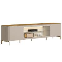 Rack Para Sala De Estar Tv 85 Pol Com Led Elysia L05 Tauari Off White Fosco - Lyam Decor - 1