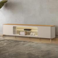 Rack Para Sala De Estar Tv 85 Pol Com Led Elysia L05 Tauari Off White Fosco - Lyam Decor - 2