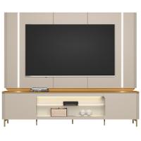 Rack Para Sala Com Painel Para Tv 70 Pol Elysia L05 Tauari Off White Fosco - Lyam Decor - 3