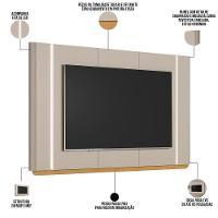 Rack Para Sala Com Painel Para Tv 70 Pol Elysia L05 Tauari Off White Fosco - Lyam Decor