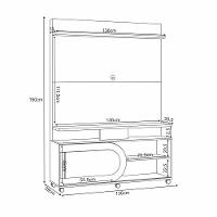 Home Theater Decorativo Globo C/rodízios Para Tv Até 55 Polegadas Cinamomo/off White G26 Gran Belo - 3