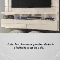Painel Bancada Suspensa Com Led Tvs Até 60 Polegadas Lana 1.8 - Calacata-off White - 5