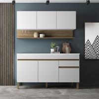 Kit Balcão De Pia Com Tampo E Aereo 150 Cm 6 Portas 1 Gaveta Line - Supremo/supremo/cp-freijó - 8