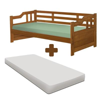 Cama Babá Madeira Maciça Solteiro Castanho Amsterdã