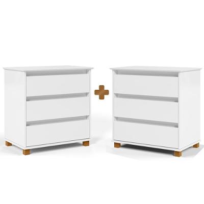 Mesa De Cabeceira Grande 2 Unidades Branco E.j Móveis