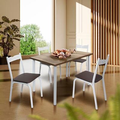 Mesa De Cozinha Retangular 110 Cm Com 4 Cadeiras Branco Carvalho Adel Jm Móveis