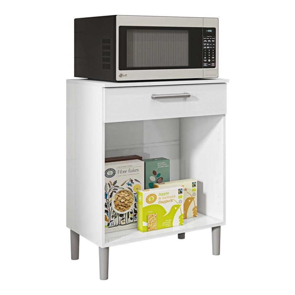 Balcão De Cozinha Com Tampo 2 Portas E 1 Gaveta Diamante - Branco/supremo - 5