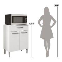 Balcão De Cozinha Com Tampo 2 Portas E 1 Gaveta Diamante - Branco/supremo - 6