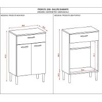 Balcão De Cozinha Com Tampo 2 Portas E 1 Gaveta Diamante - Branco/supremo - 8