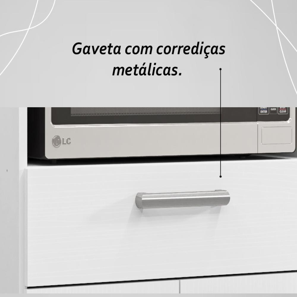 Balcão De Cozinha Duplo Forno 2 Portas E 1 Gaveta Duetto - Branco/supremo - 5