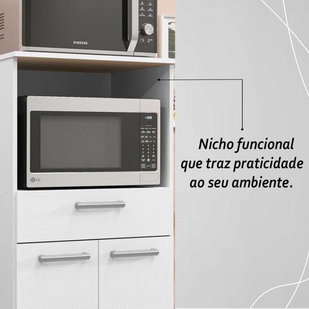 Balcão De Cozinha Duplo Forno 2 Portas E 1 Gaveta Duetto - Branco/supremo - 6